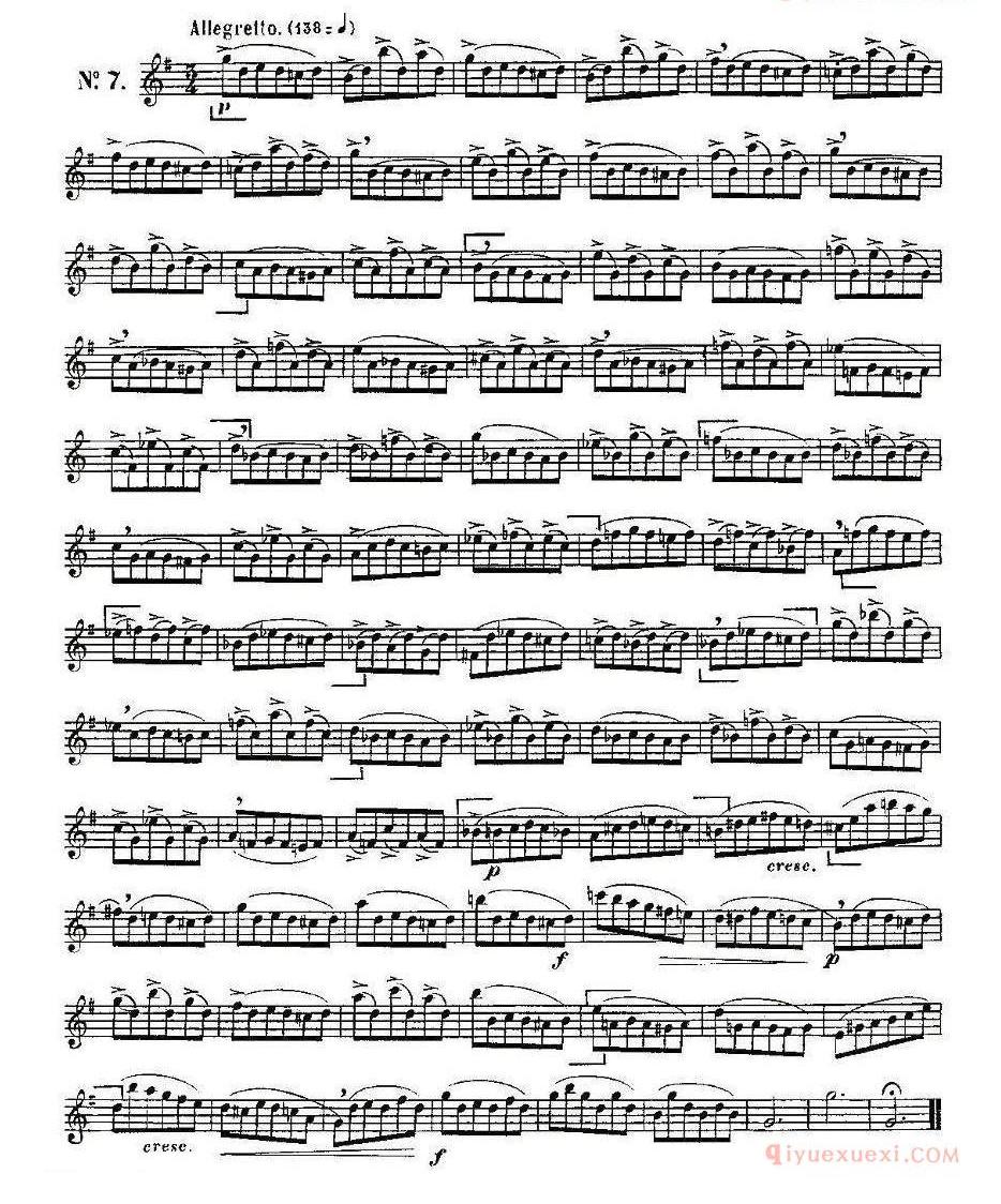 长笛谱子[15首如歌的练习曲]五线谱