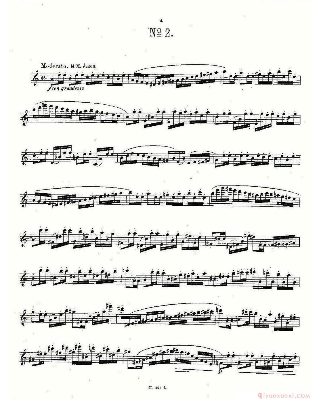 长笛谱网[24首长笛练习曲 Op.15]五线谱