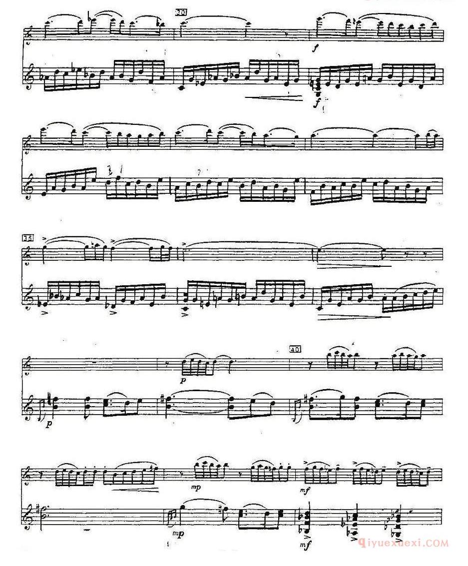 长笛谱网[Cantos sierras/山脉之歌/长笛+吉他]五线谱
