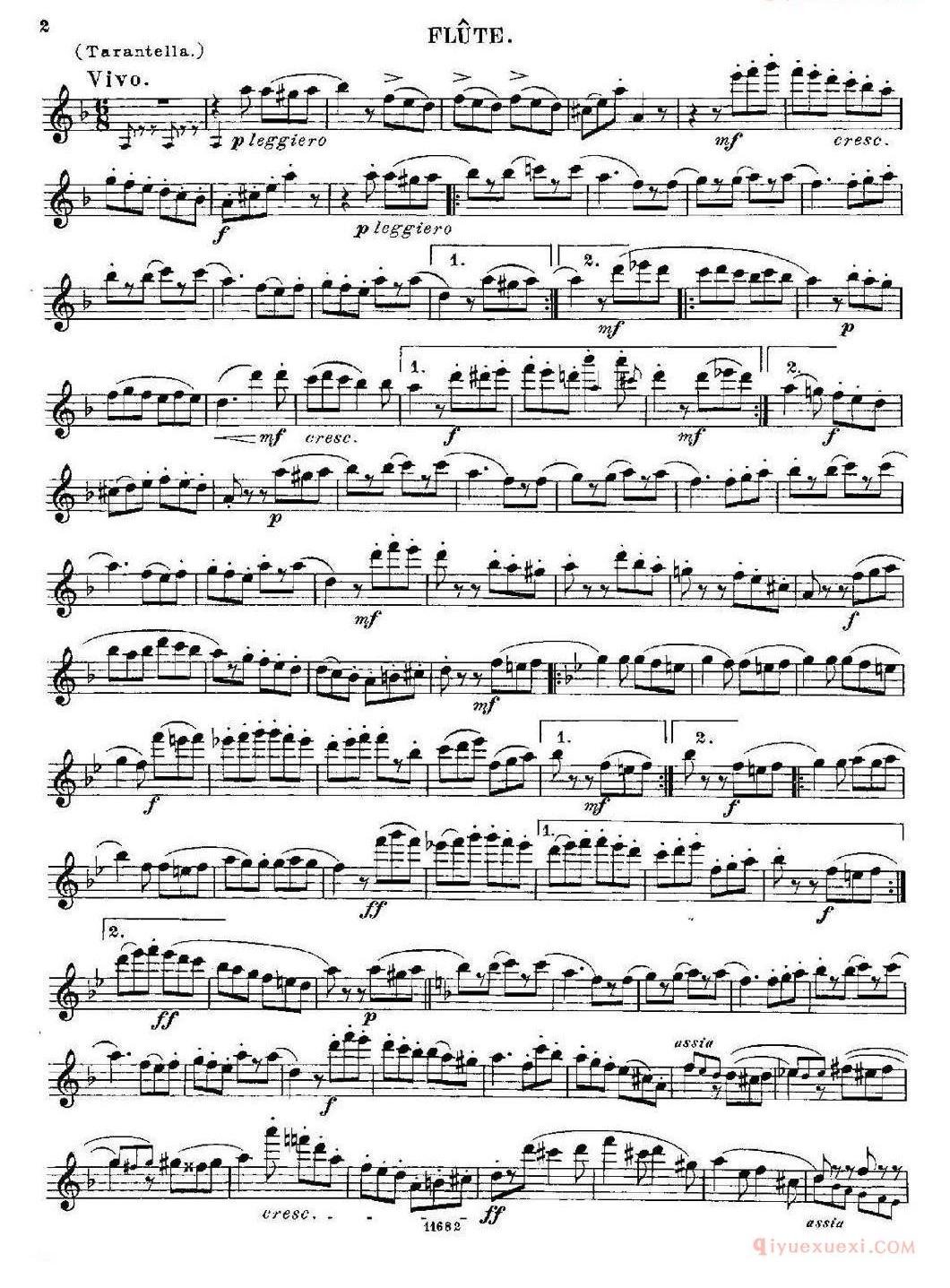 长笛乐谱[Fantaisies nationales. Italien/Op.59 No.5]五线谱