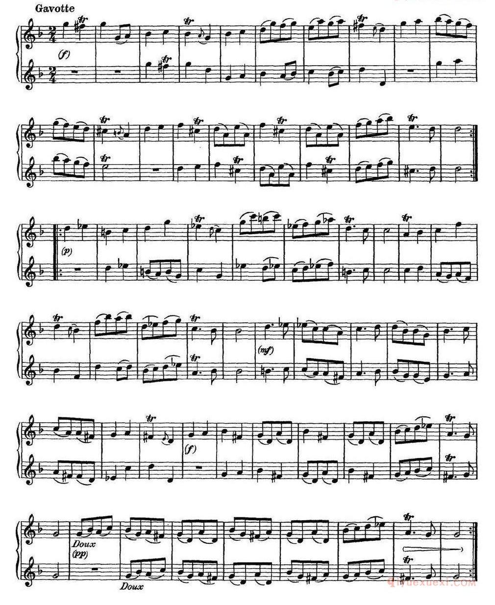 长笛乐谱[G大调双长笛奏鸣曲作品1号之2/Sonata in G Major Op.1No.2]五线谱