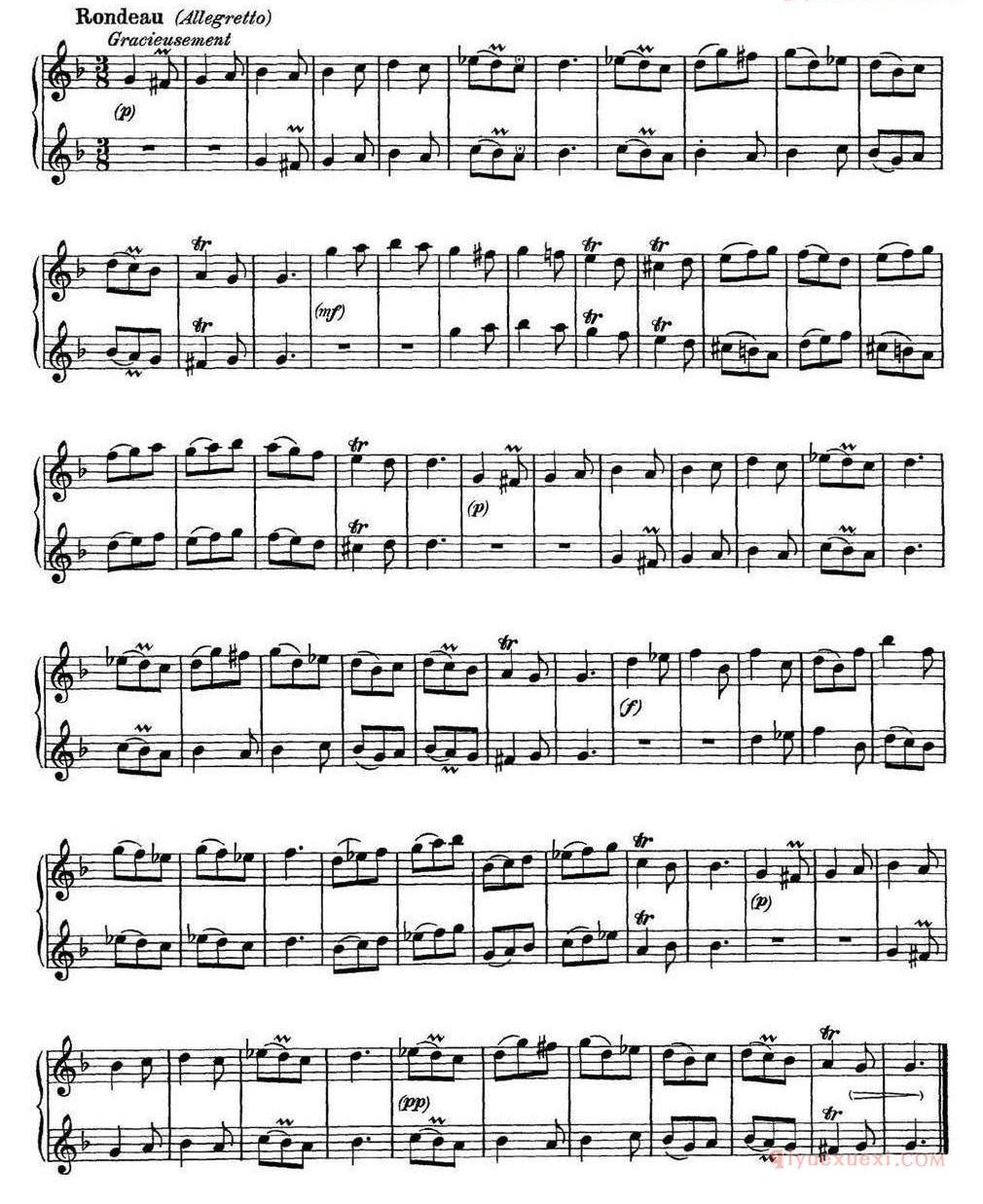 长笛乐谱[G大调双长笛奏鸣曲作品1号之2/Sonata in G Major Op.1No.2]五线谱