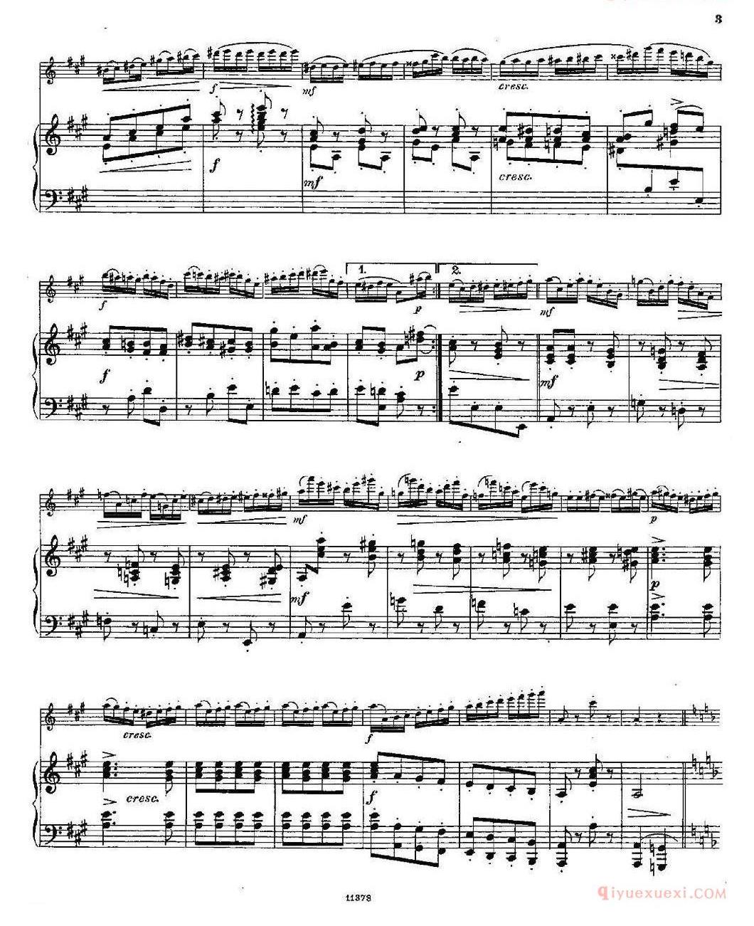 长笛乐谱[Le Tourbillon（Op.57 No.3/长笛+钢琴伴奏]五线谱