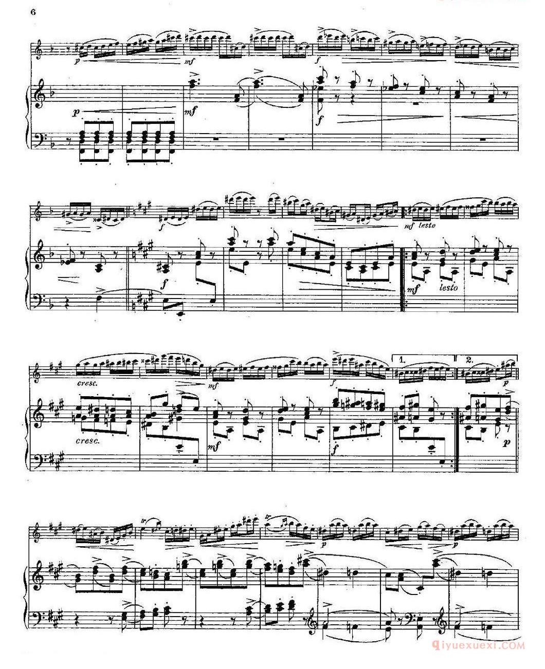长笛乐谱[Le Tourbillon（Op.57 No.3/长笛+钢琴伴奏]五线谱