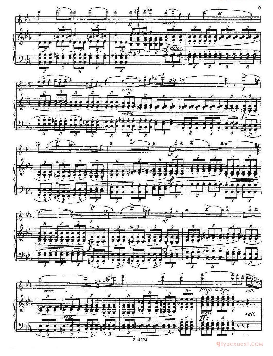 长笛乐谱[Legende/Op.55 No.5/长笛+钢琴伴奏]五线谱