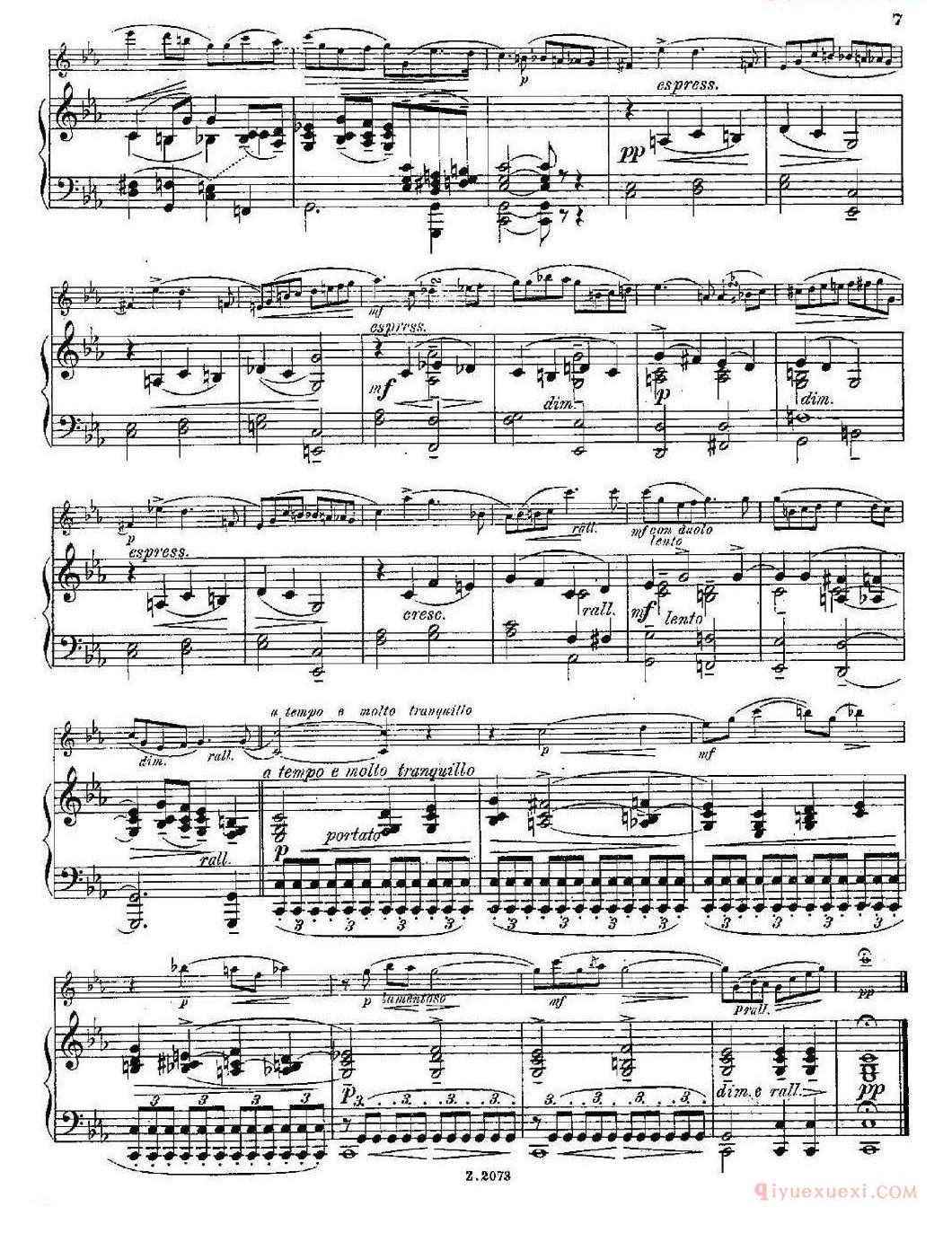 长笛乐谱[Legende/Op.55 No.5/长笛+钢琴伴奏]五线谱