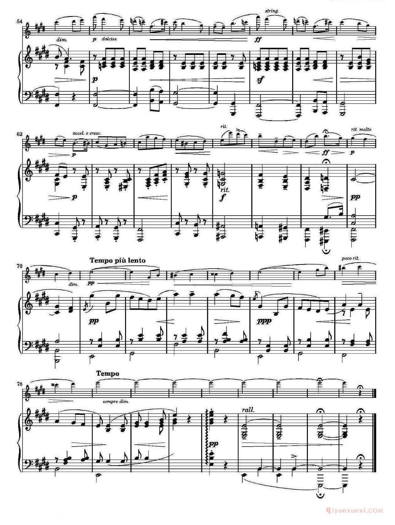 长笛乐谱[Salut d'Amour Op.12/爱的致意/长笛+钢琴伴奏]五线谱