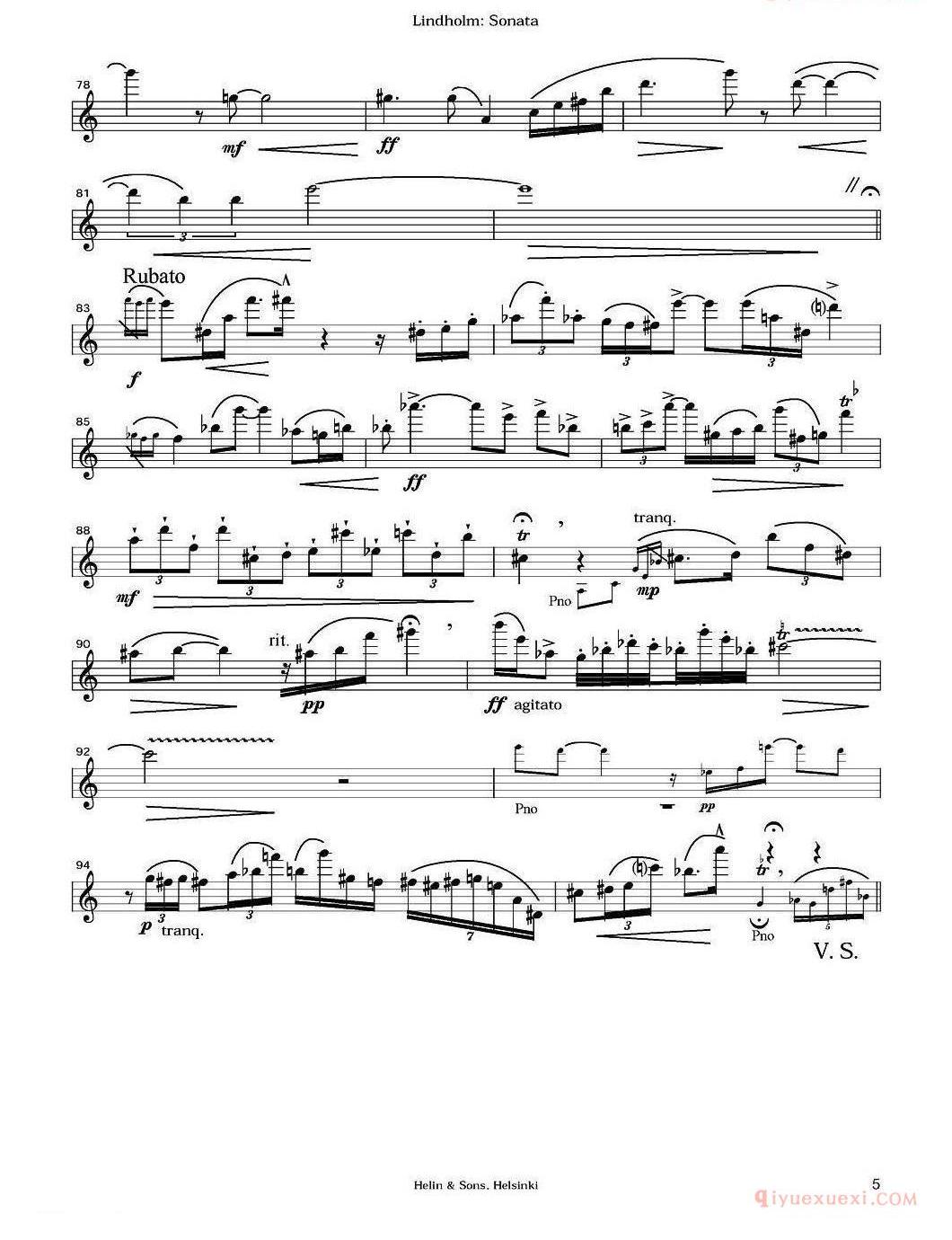 长笛乐谱[Sonata/长笛+钢琴]