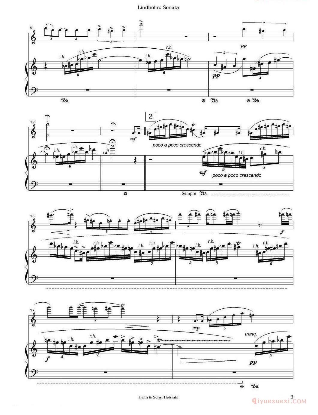 长笛乐谱[Sonata/长笛+钢琴]