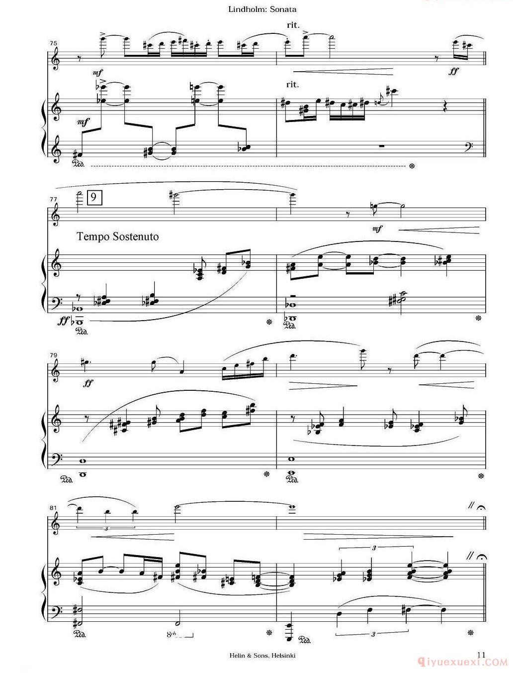 长笛乐谱[Sonata/长笛+钢琴]