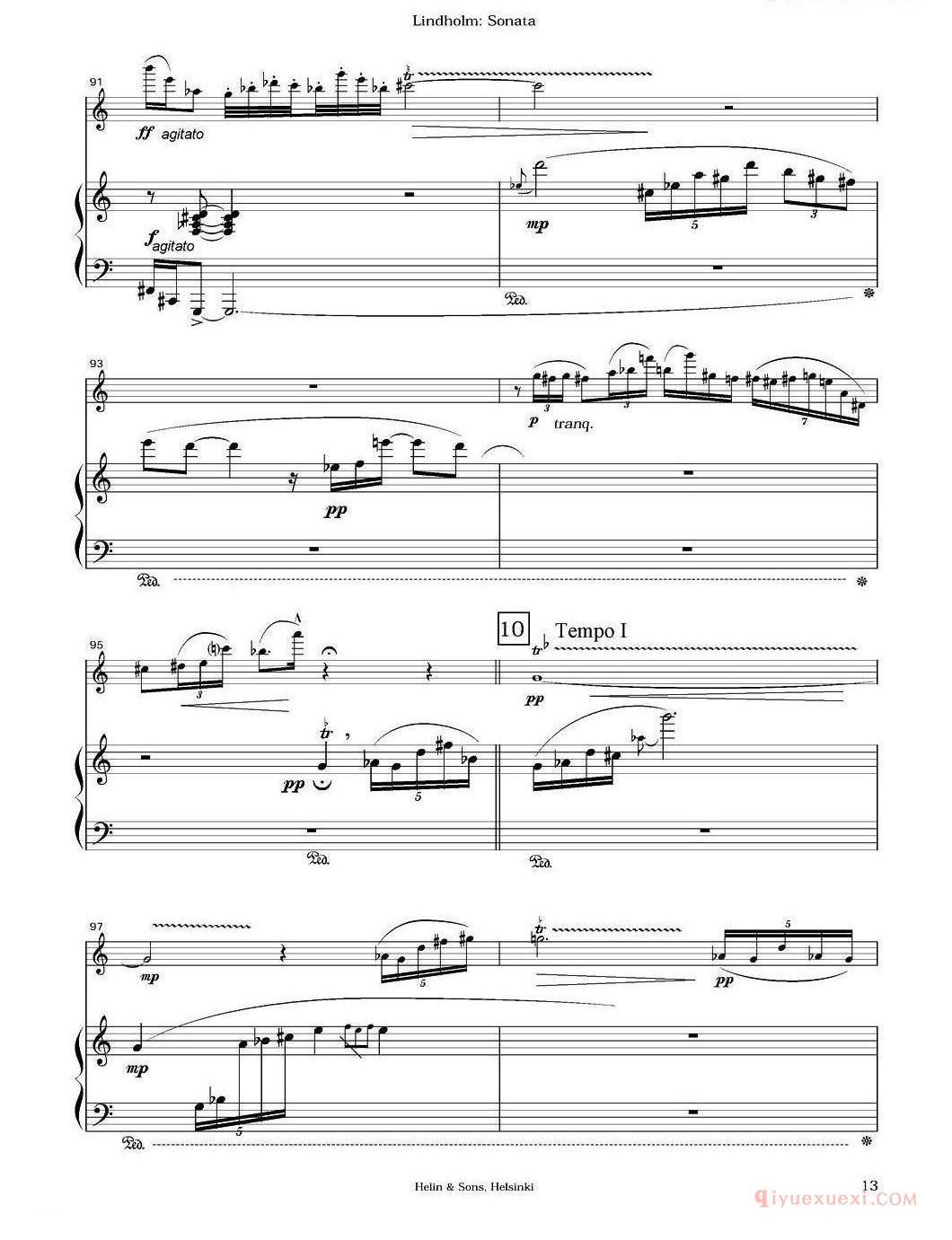 长笛乐谱[Sonata/长笛+钢琴]