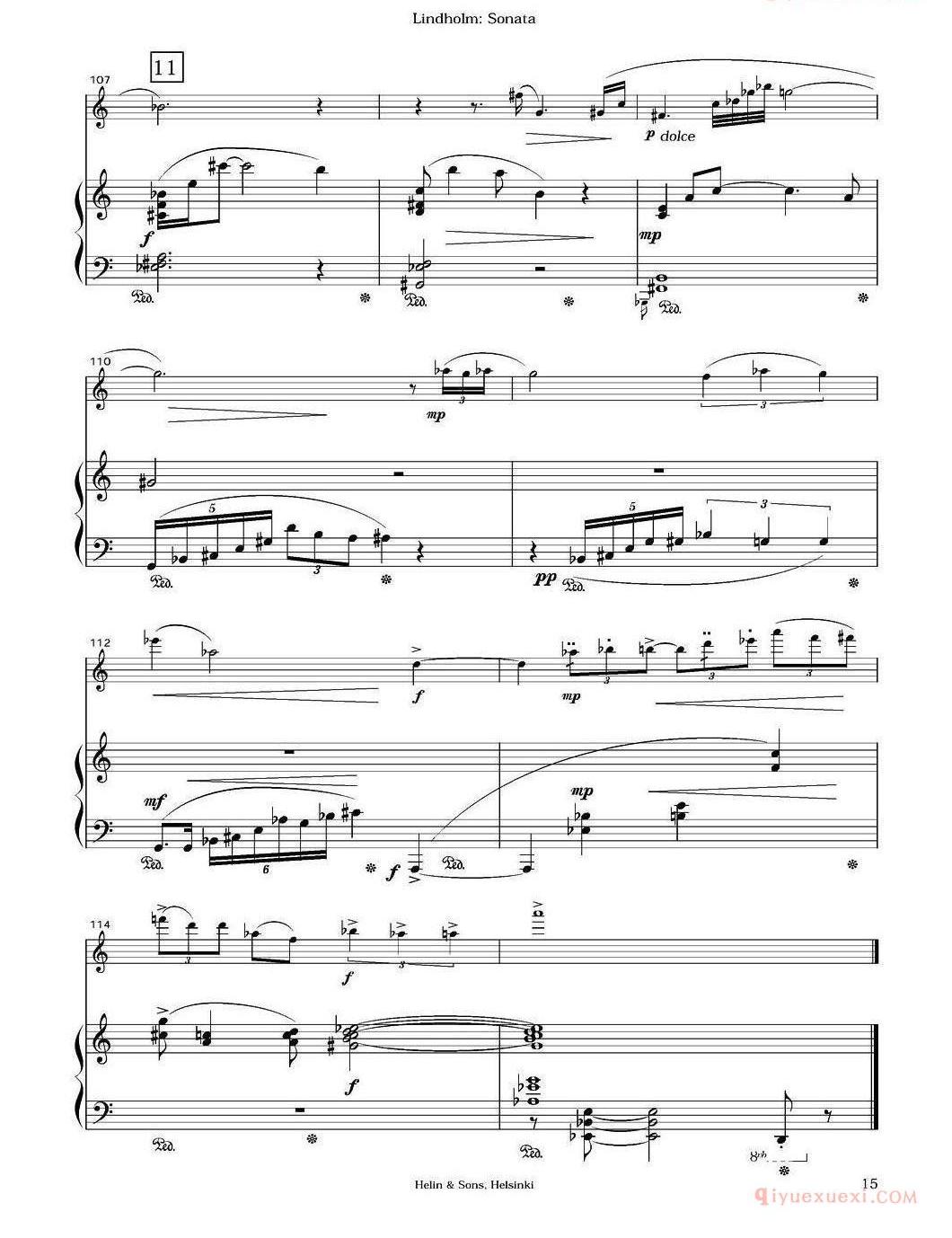 长笛乐谱[Sonata/长笛+钢琴]