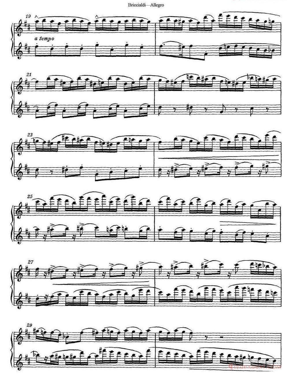 长笛乐谱[博瑞西亚第长笛二重奏 Allegro]