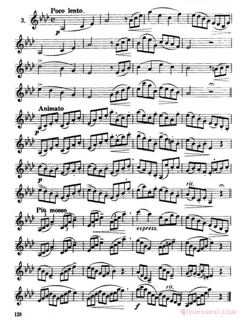 单簧管乐谱[单簧管中级练习曲7首]