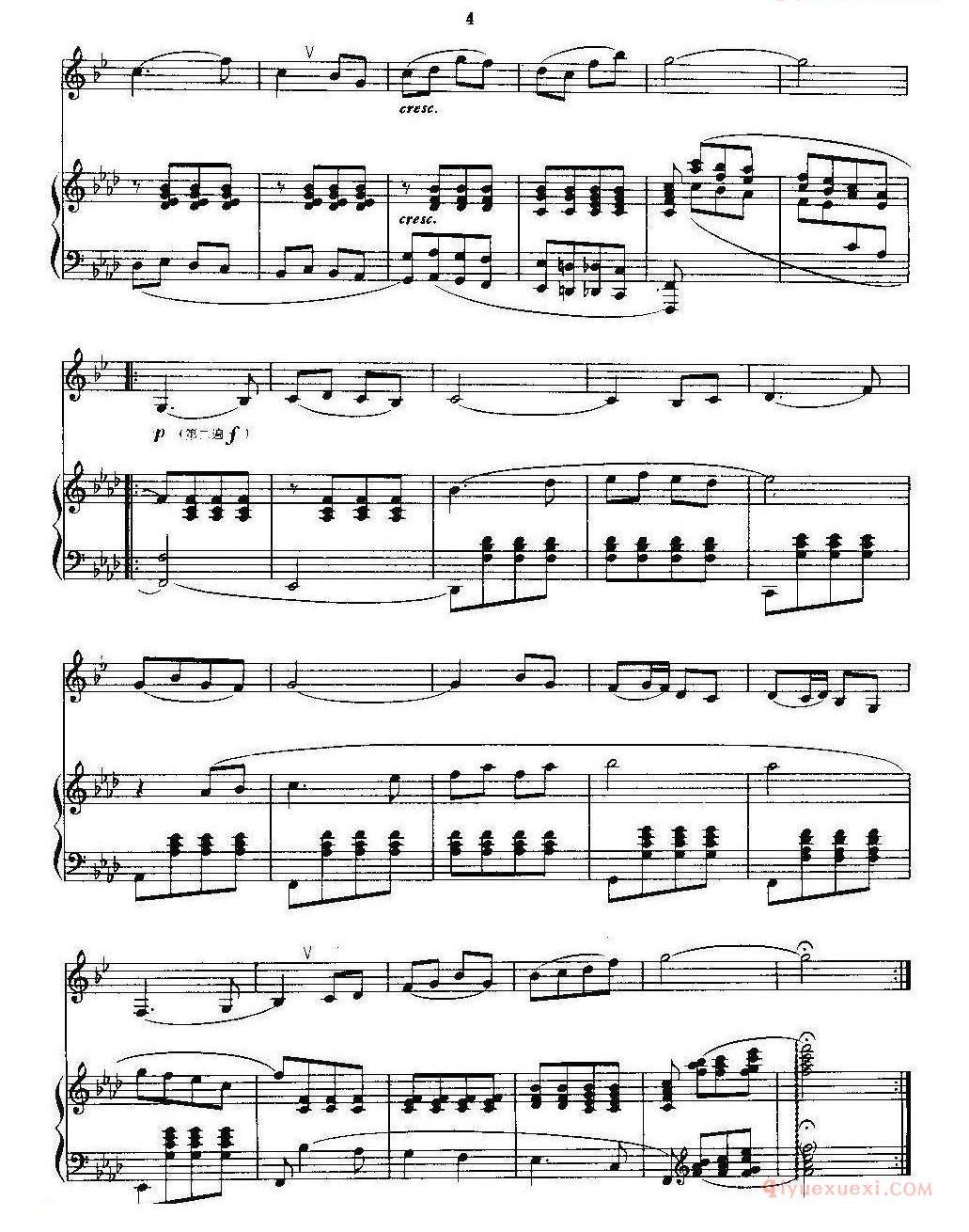 单簧管乐谱[新迎春舞曲]单簧管+钢琴伴奏