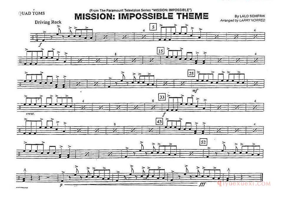 MISSION_IMPOSSIBLE THEME/分谱：架子鼓