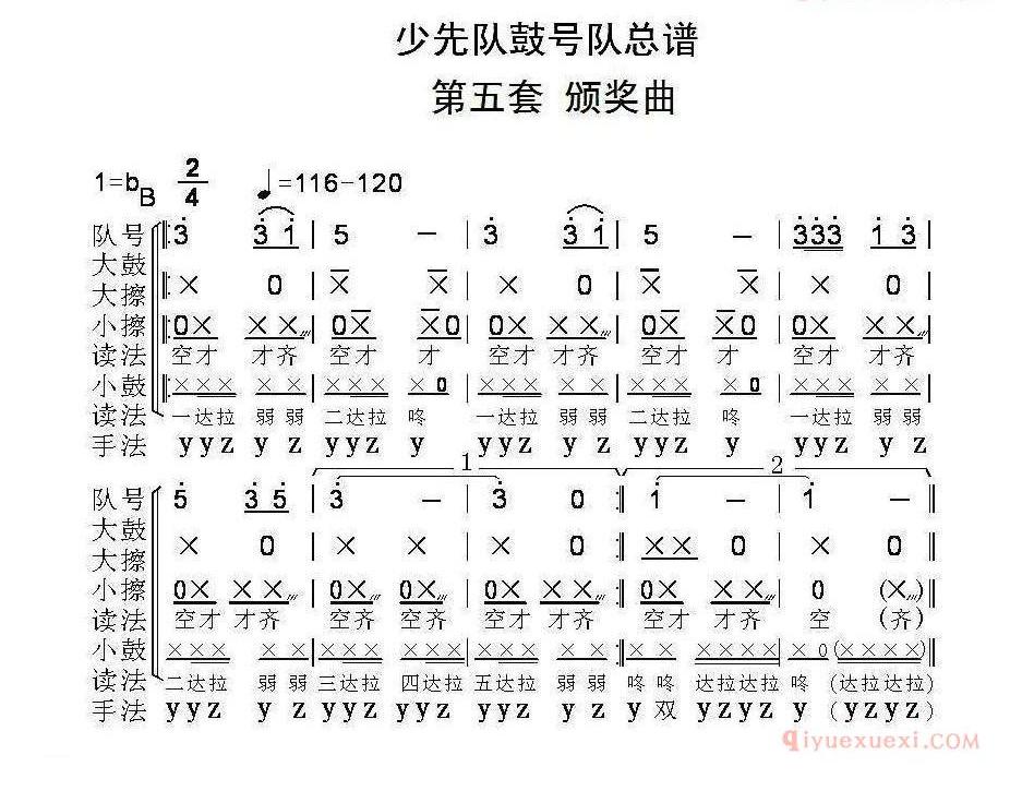 中国少年先锋队鼓号队总谱/第五套 颁奖曲