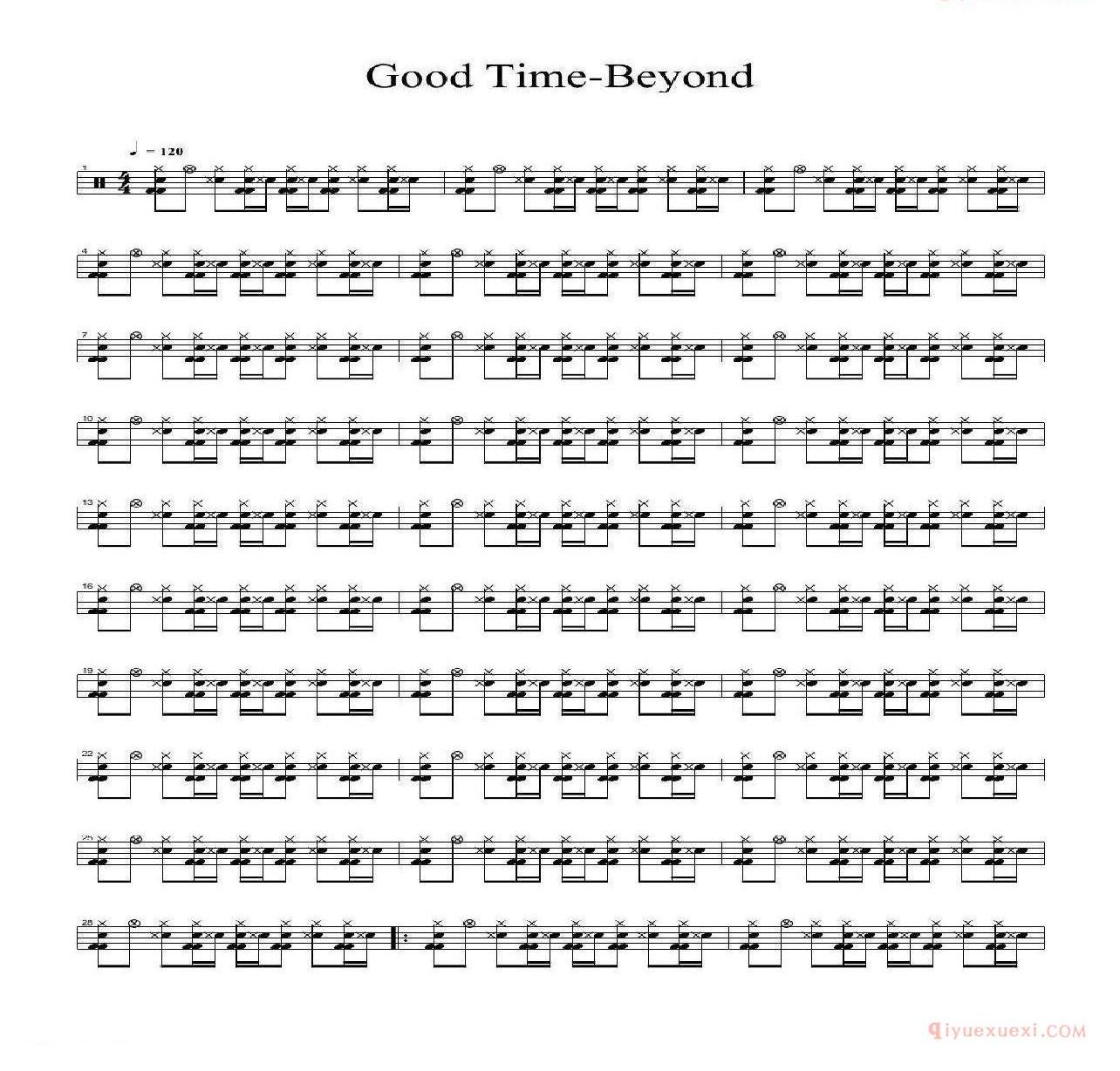 架子鼓乐谱[Good Time-beyond]