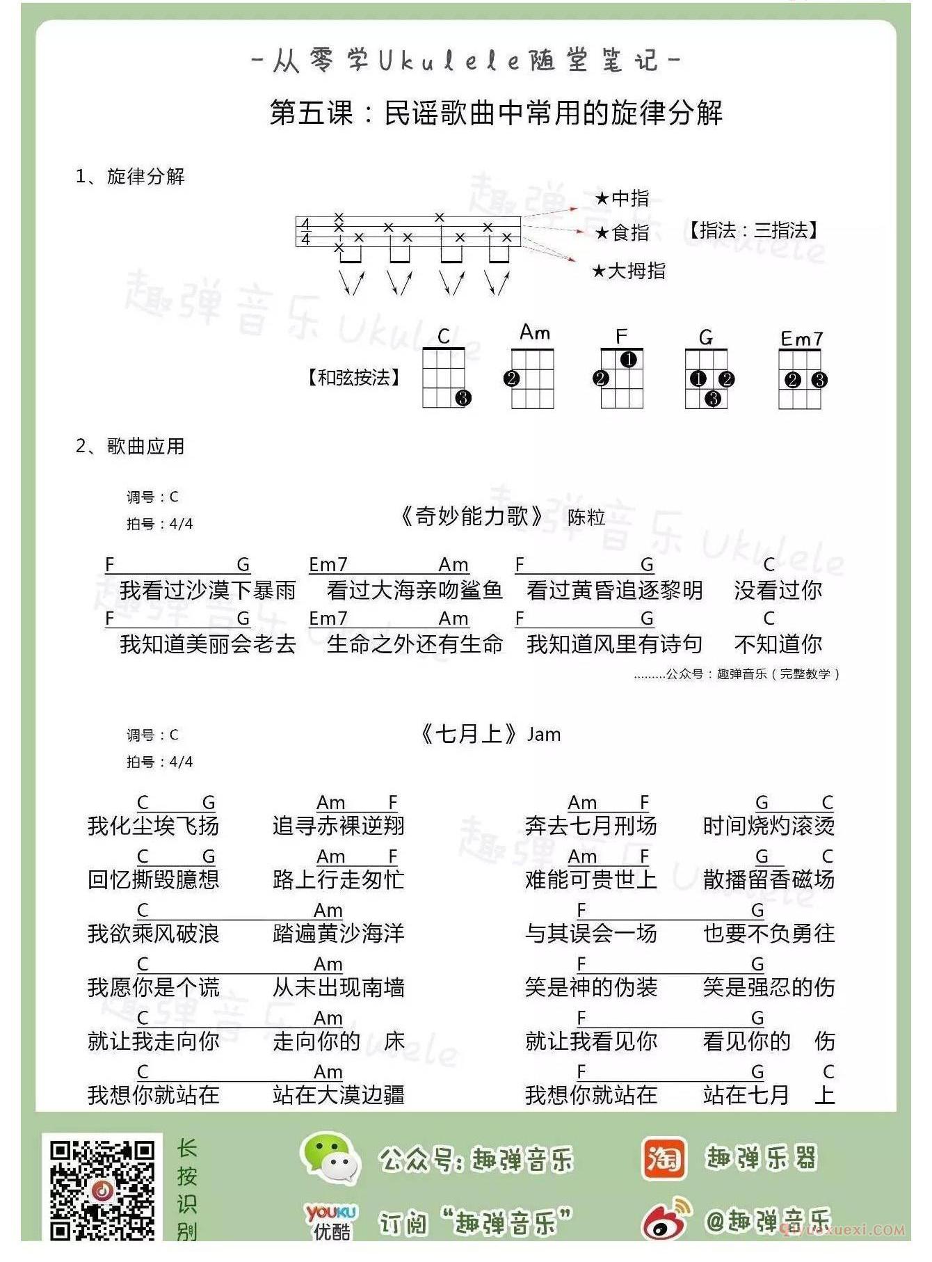 民谣歌曲之旋律分解