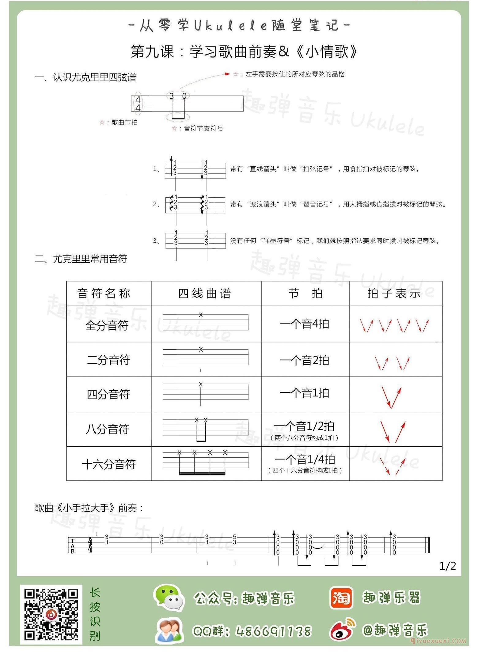 《小情歌》前奏教学