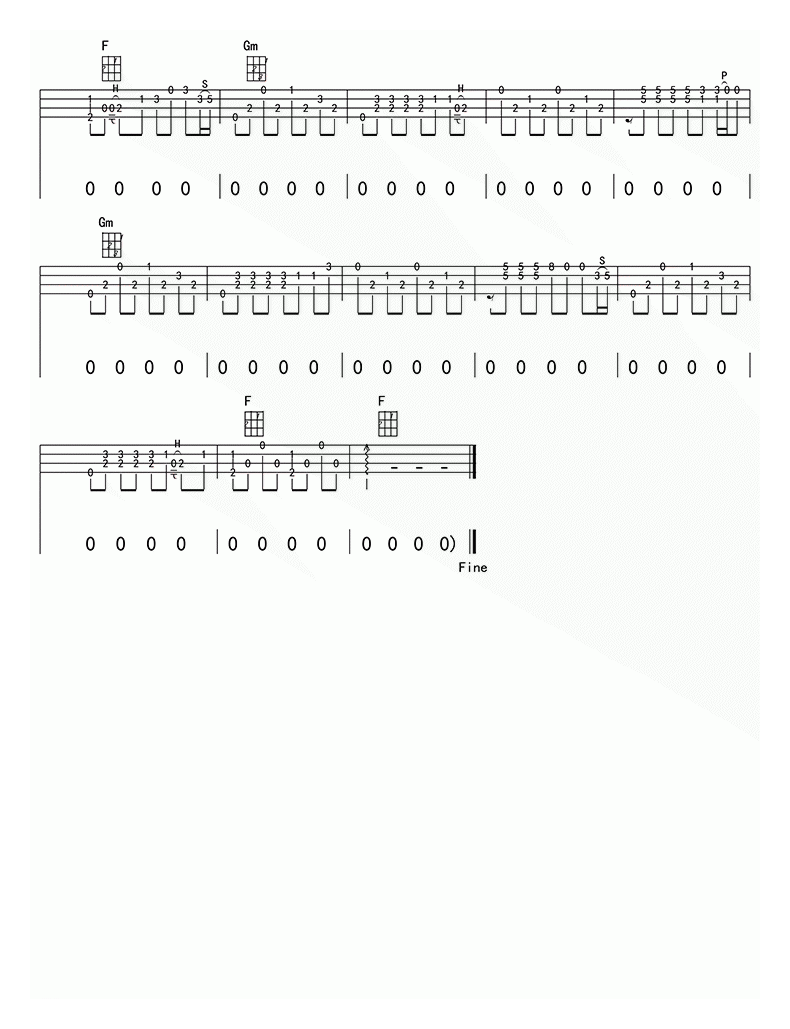 尤克里里谱[滴答]男生版_滴答四线谱