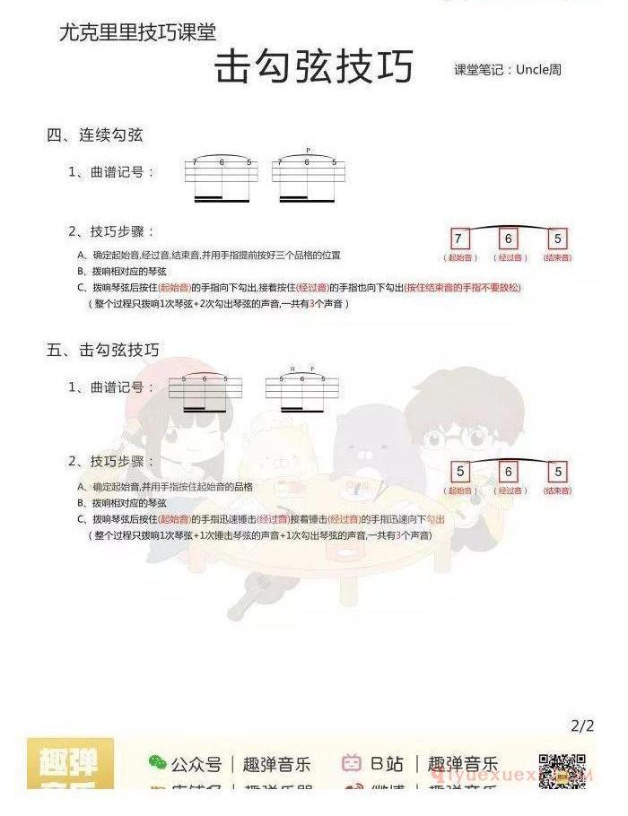 尤克里里击勾弦技巧教学