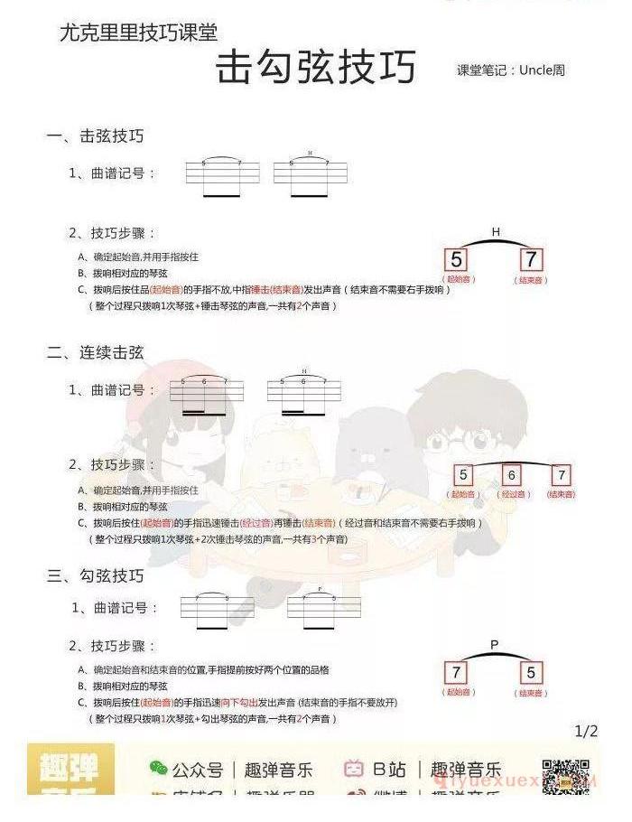 尤克里里击勾弦技巧教学