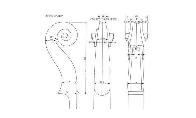 斯特拉迪瓦里 1734年 中提琴『Gibson』制作图纸