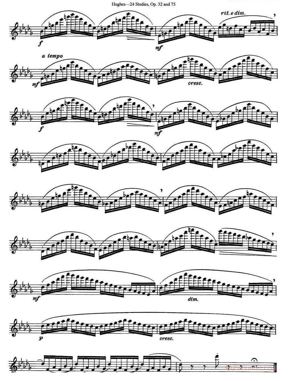 长笛谱子[胡埃斯24首长笛练习曲Op.32/NO.6-24]
