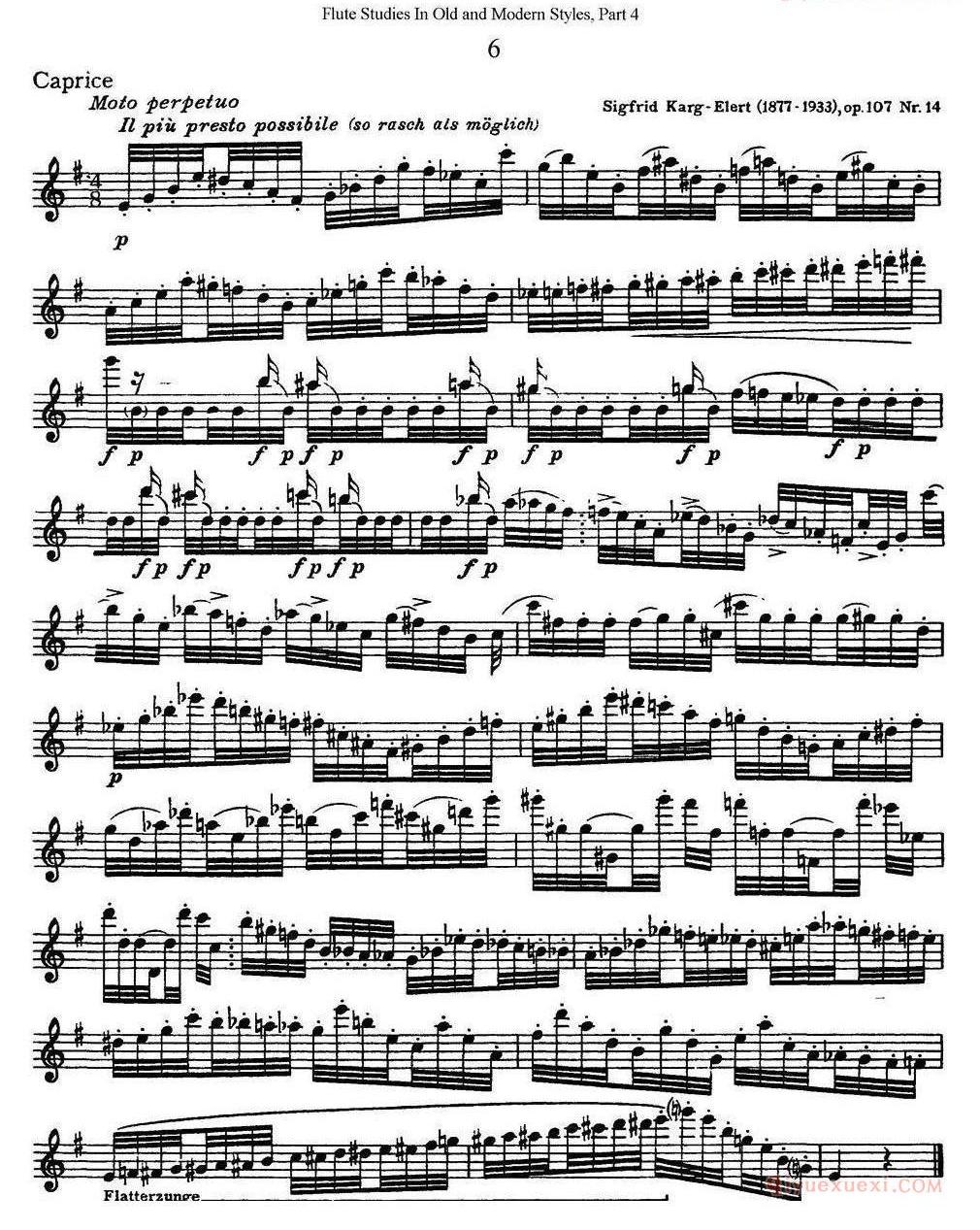 斯勒新老风格长笛练习重奏曲（第四部分）NO.1-NO.24