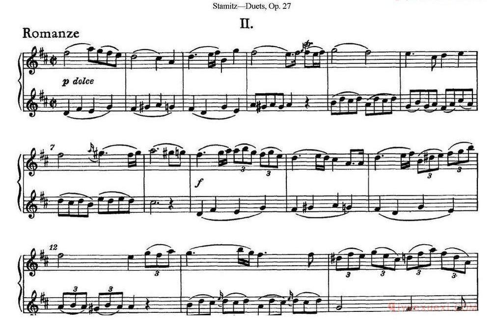 斯塔米茨二重奏长笛练习曲Op.27/No.1-No.5)