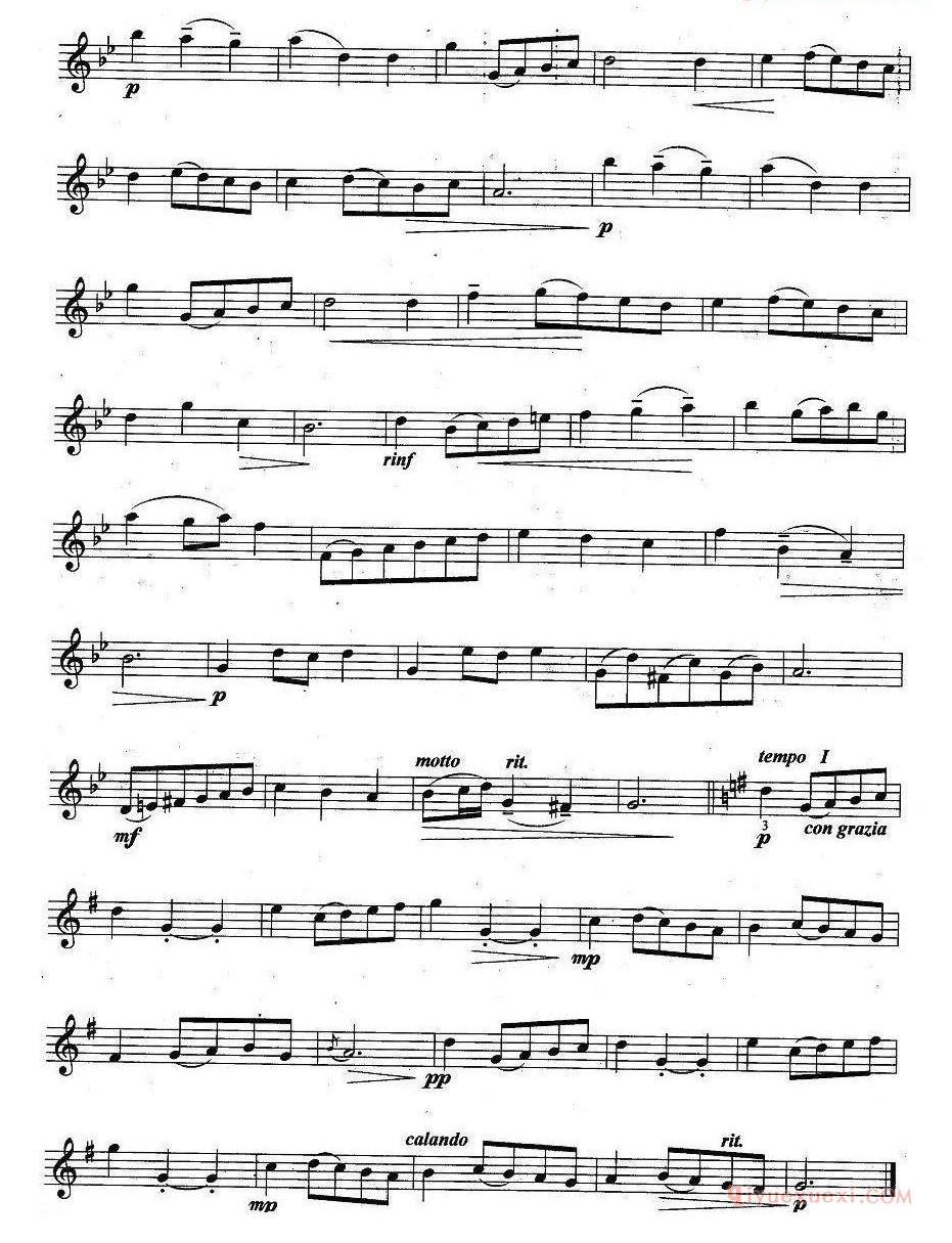 长笛乐谱[小步舞曲]巴哈作曲版