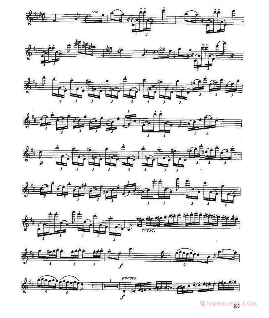 长笛九级考级曲谱(第四部分)