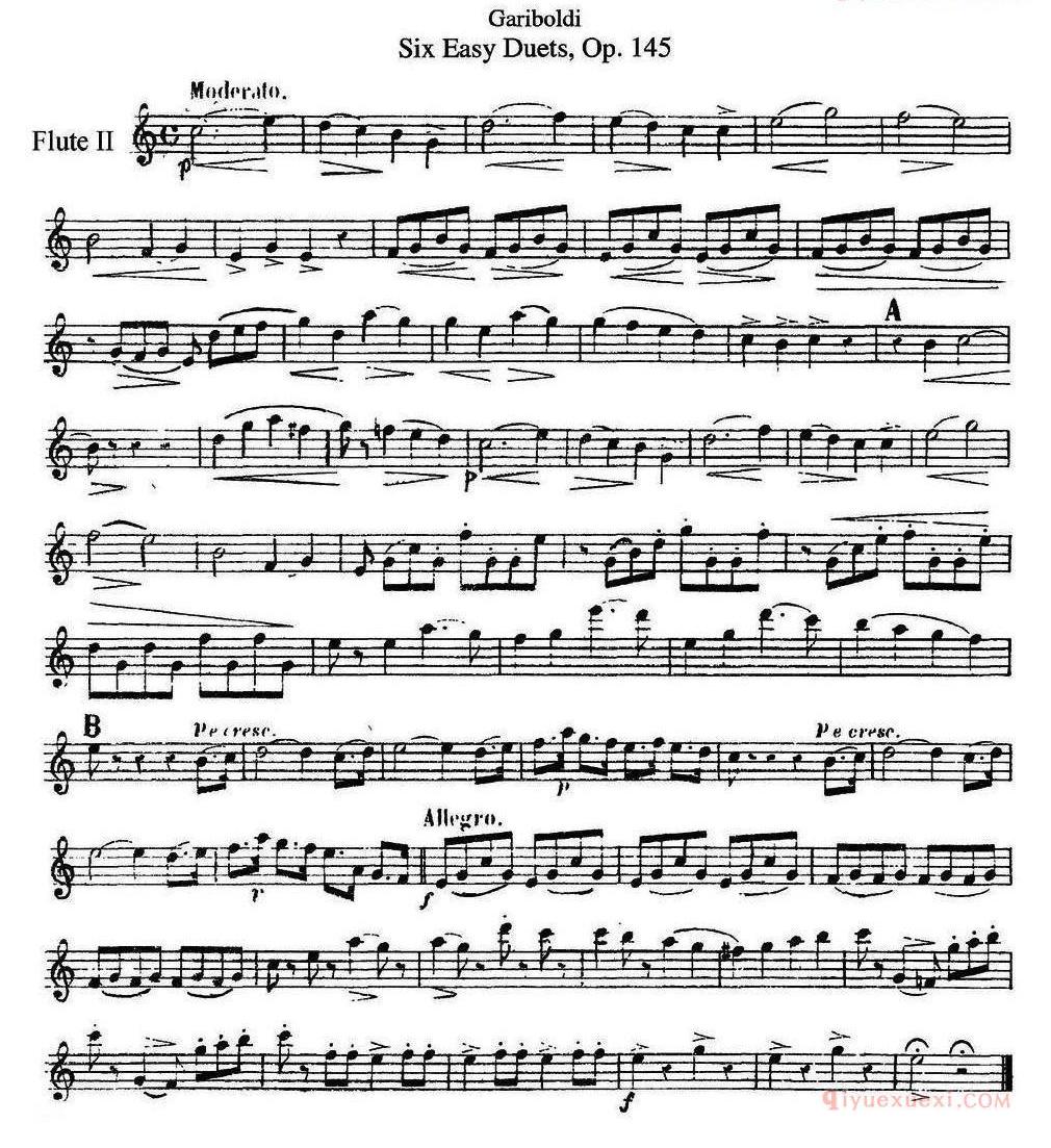 六首简易二重奏作品145号