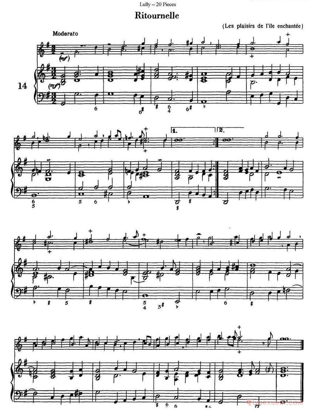 卢黎20首长笛附带钢琴伴奏曲