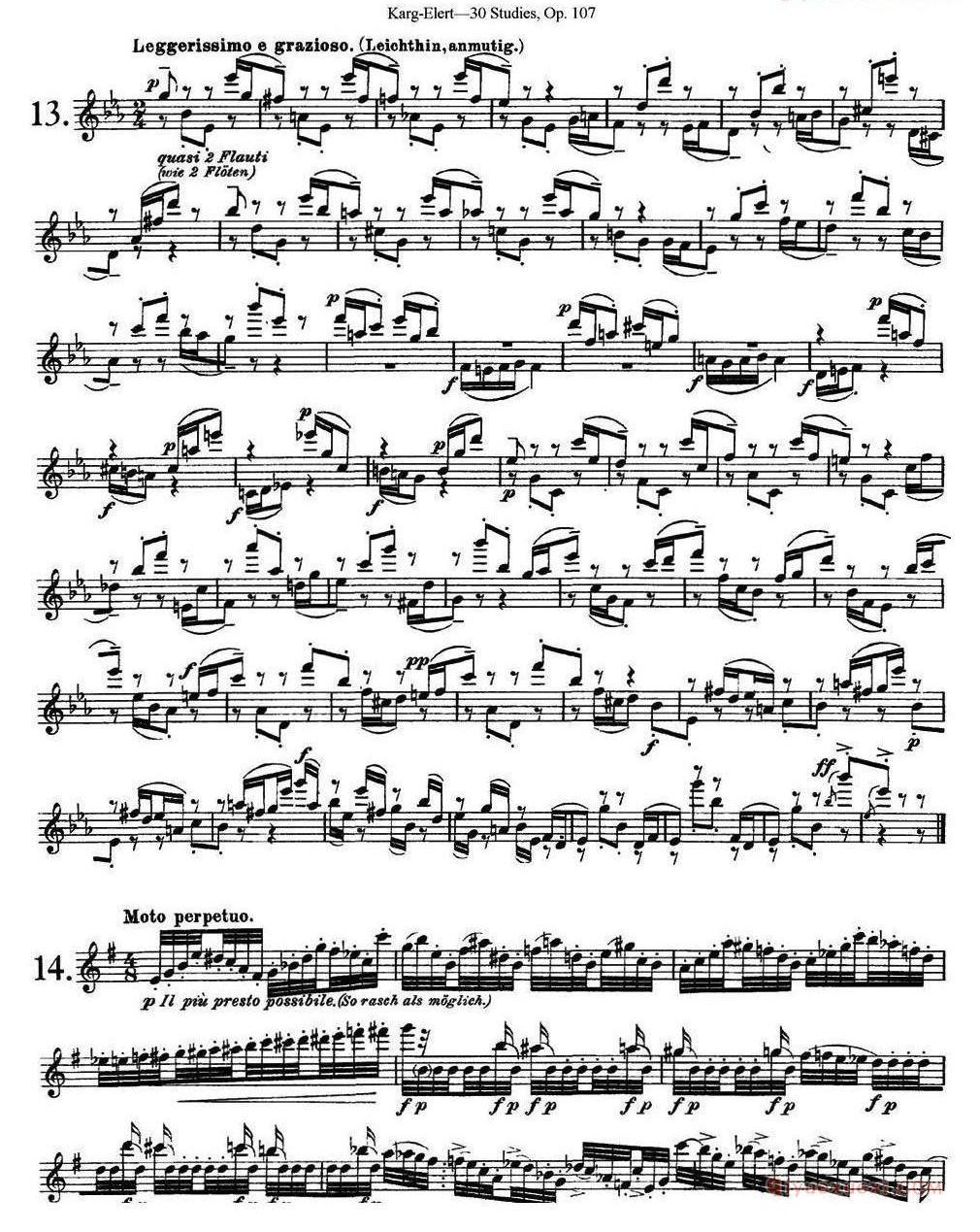 卡-伊勒特30首长笛练习曲Op.107（NO.1-NO.30）