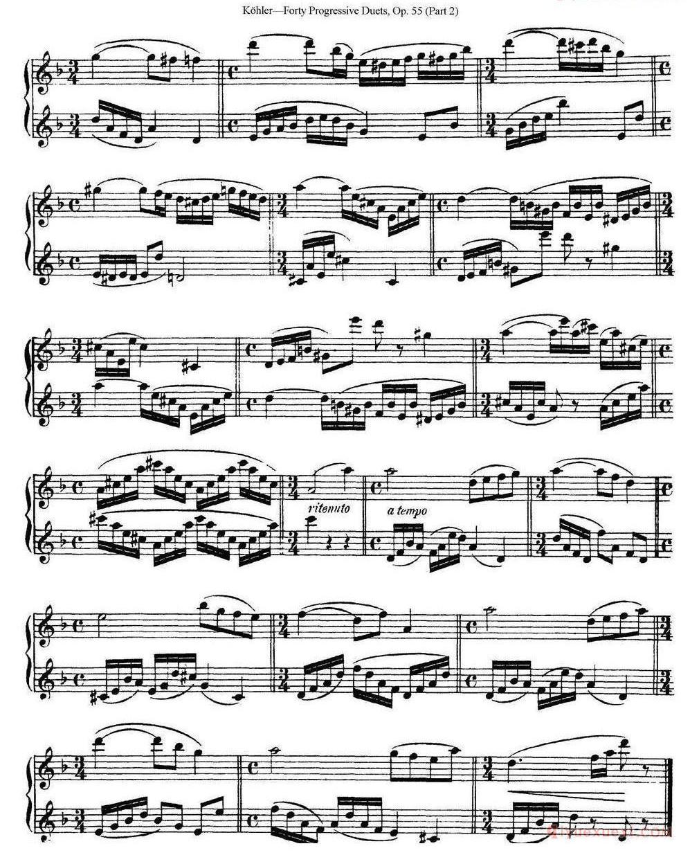 柯勒40首长笛提高练习曲OP.55（二重奏）NO.1-NO.15