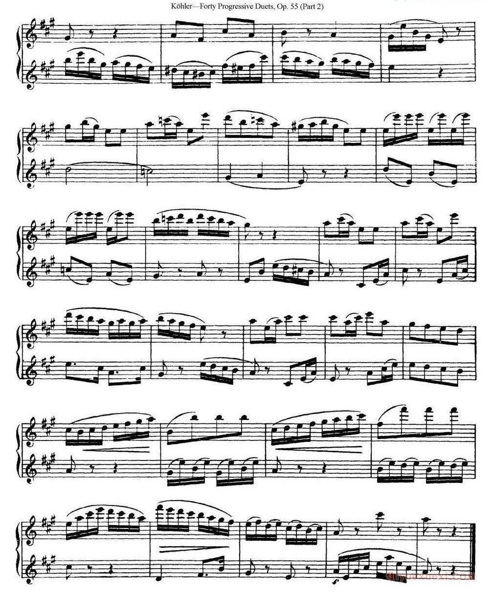 柯勒40首长笛提高练习曲OP.55（二重奏）NO.1-NO.15