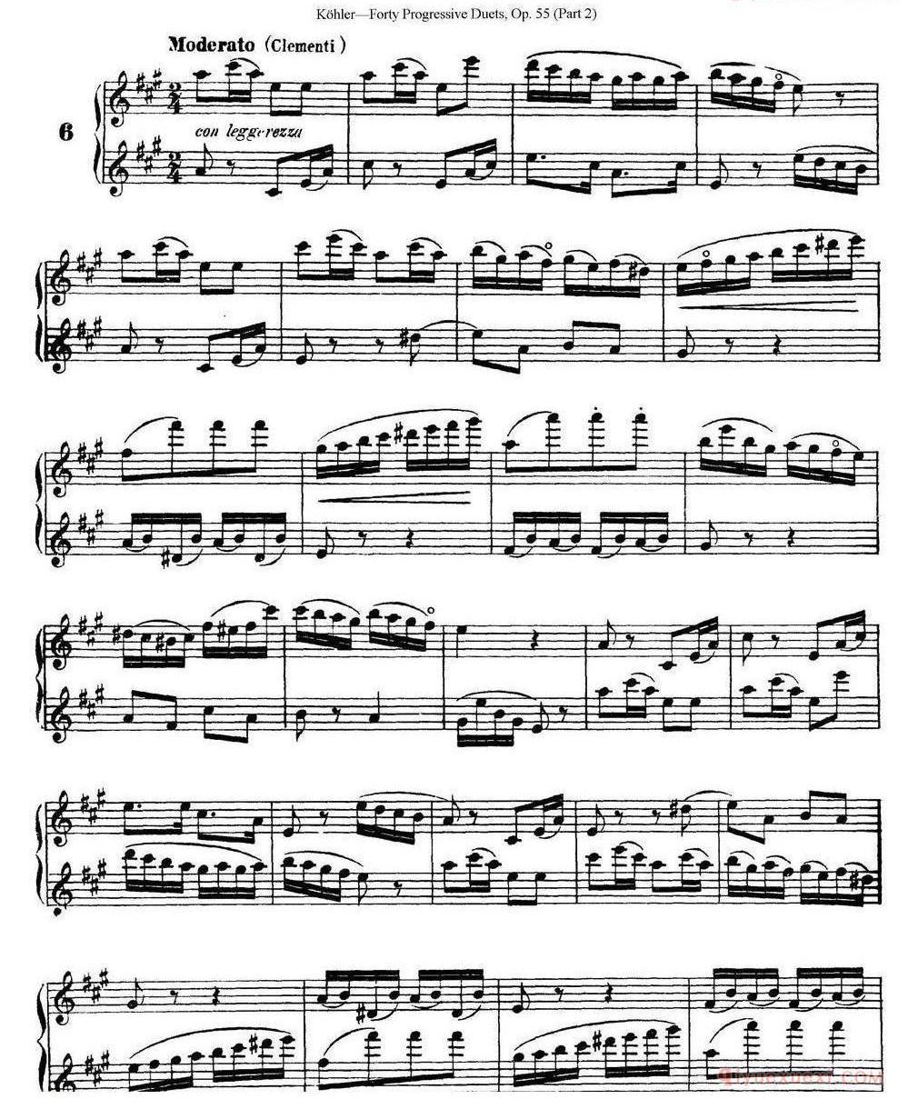 柯勒40首长笛提高练习曲OP.55（二重奏）NO.1-NO.15