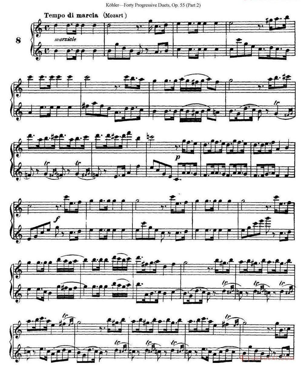 柯勒40首长笛提高练习曲OP.55（二重奏）NO.1-NO.15