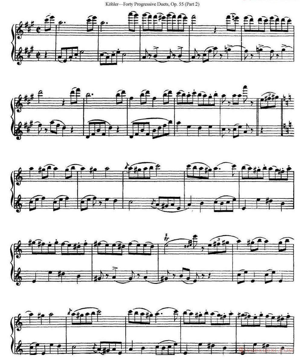 柯勒40首长笛提高练习曲OP.55（二重奏）NO.1-NO.15