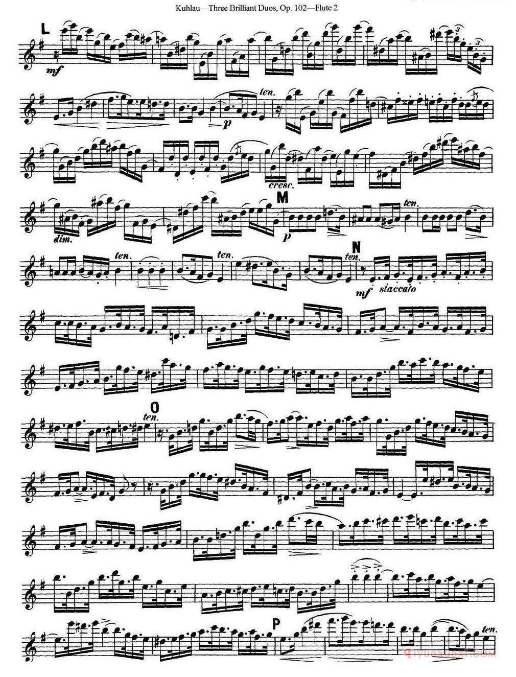 库劳长笛二重奏练习三段OP.102——Flute 2（NO.2） 
