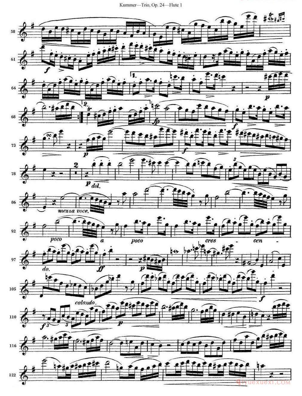 库默长笛三重奏Op.24（Flute 1）
