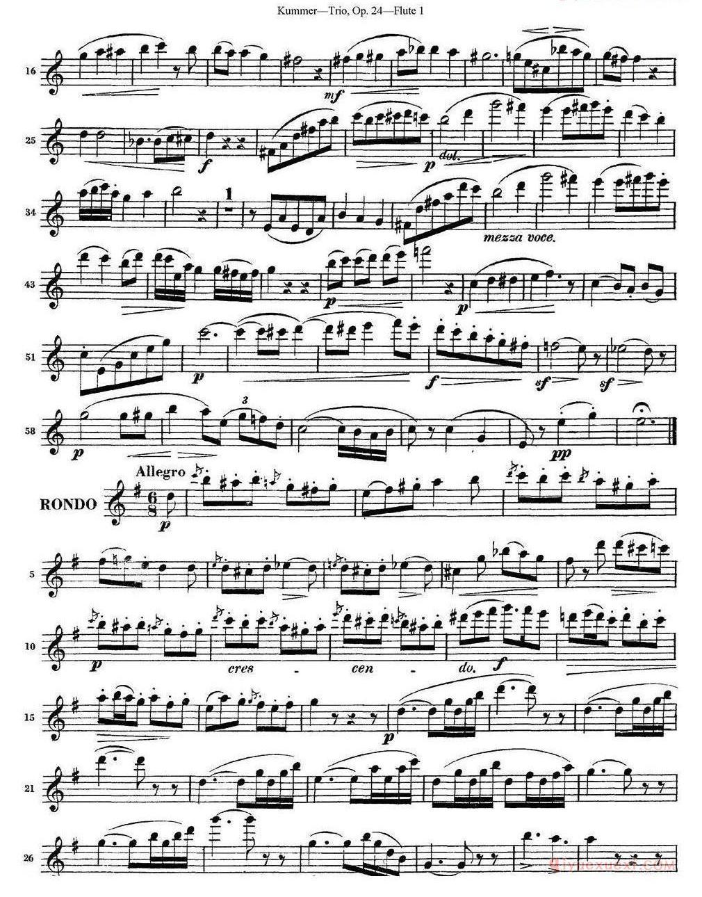 库默长笛三重奏Op.24（Flute 1）