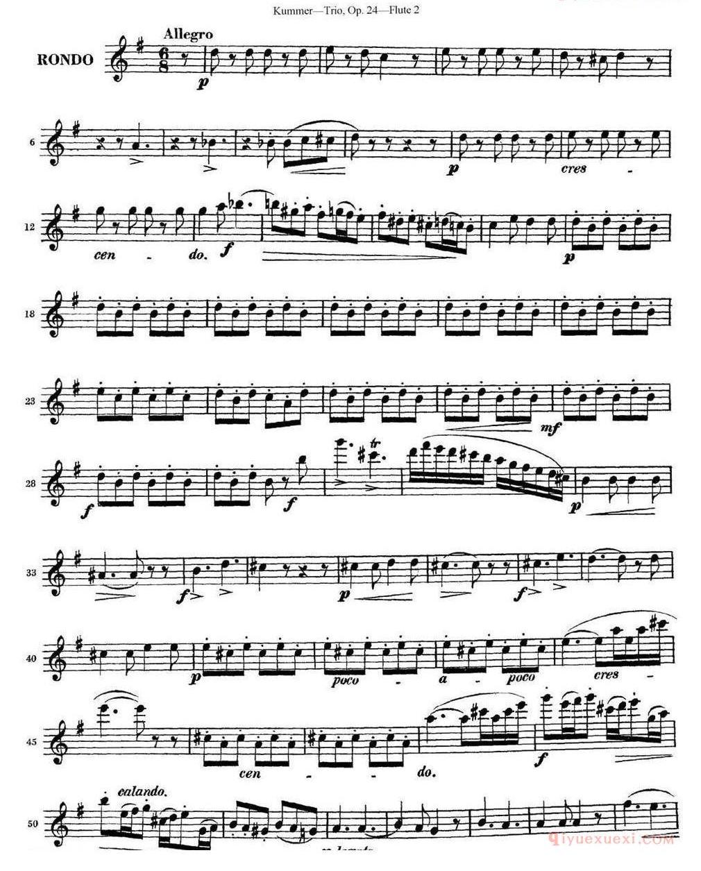 库默长笛三重奏Op.24（Flute 2）