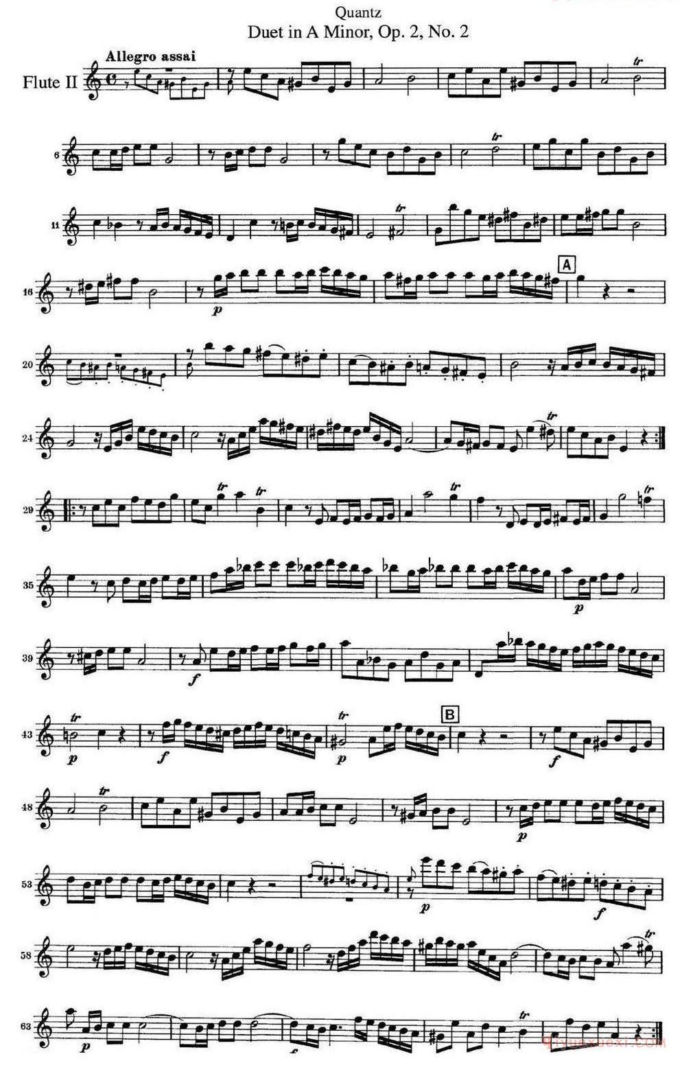 匡茨G大调长笛二重奏Op.2——Flute 2（No.2）