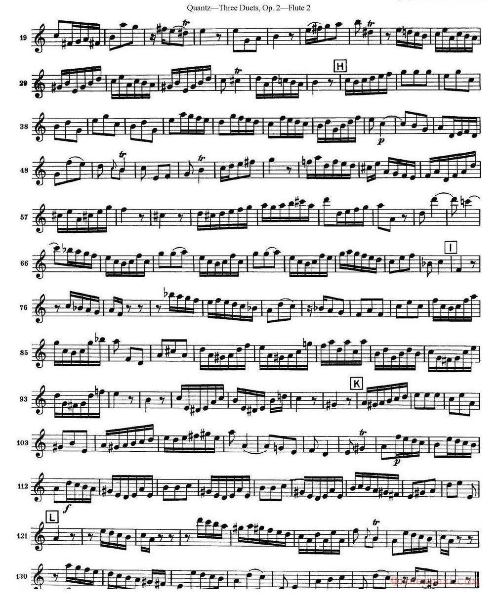 匡茨G大调长笛二重奏Op.2——Flute 2（No.2）