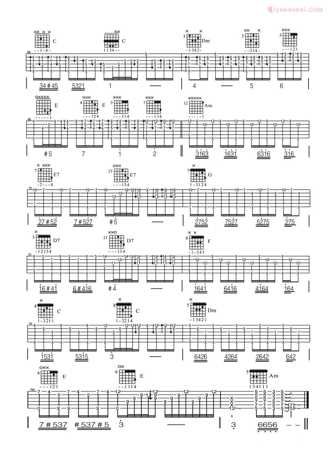 吉他资料网加州旅馆吉他谱-6