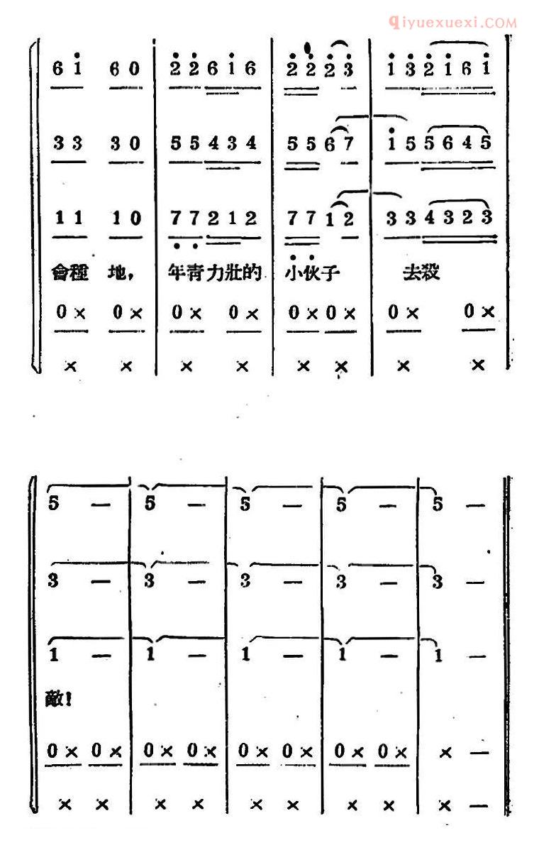 合唱谱[生产大合唱/二幕活报型歌剧]简谱