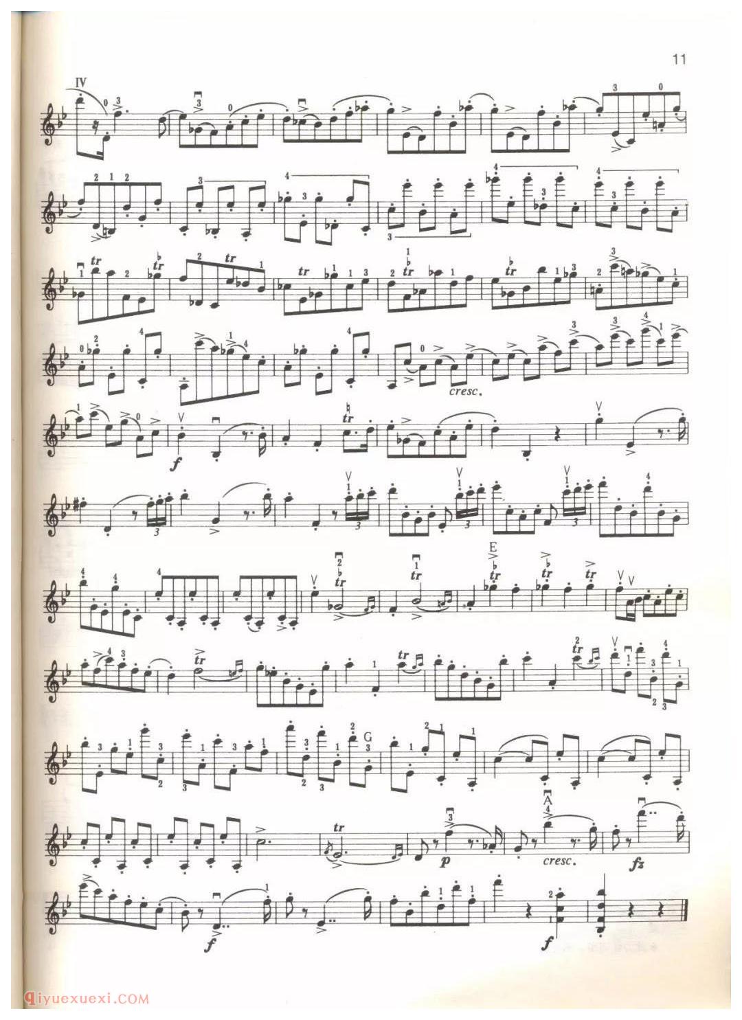 小提琴考级曲谱《九级：练习曲/罗德 No.21》